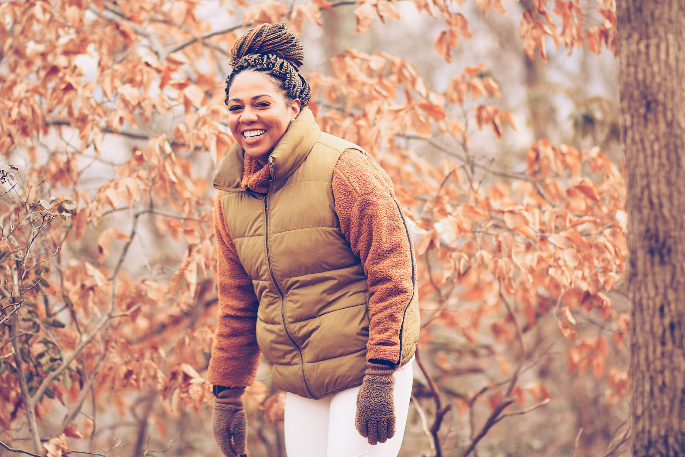 Picture of Brianna Mitchell in front of woods