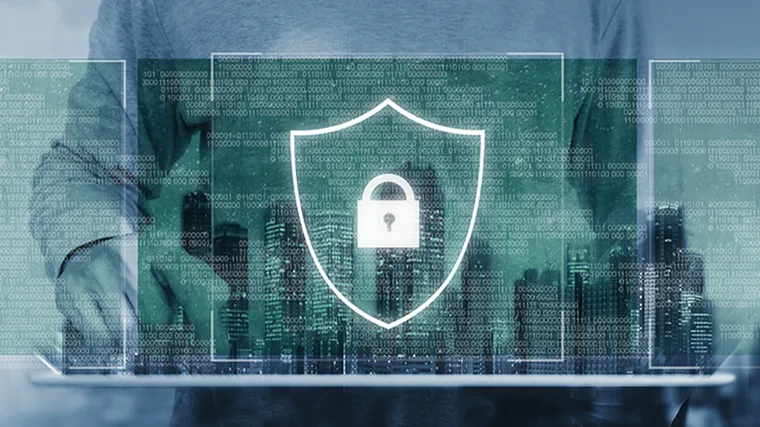 Picture of lock in middle of shield. 